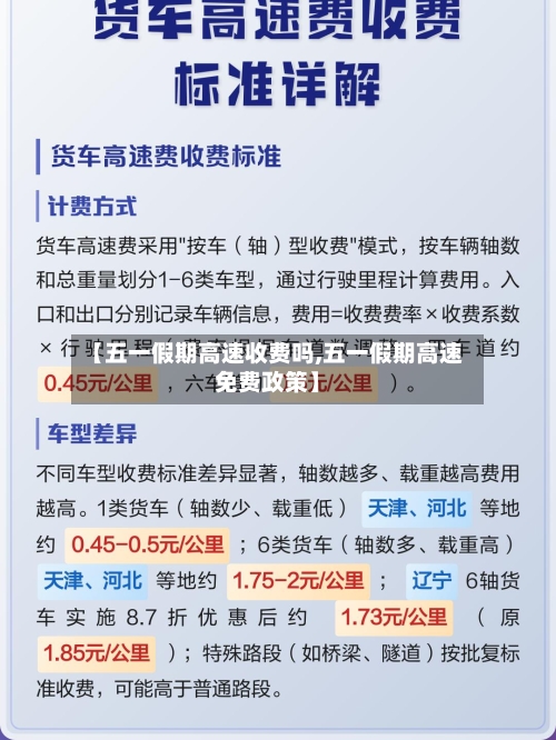 【五一假期高速收费吗,五一假期高速免费政策】