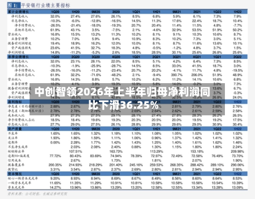 中创智领2026年上半年归母净利润同比下滑36.25%-第2张图片