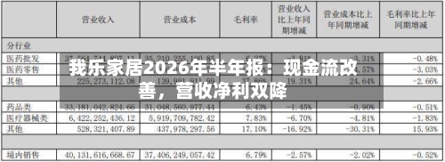 我乐家居2026年半年报：现金流改善，营收净利双降-第3张图片