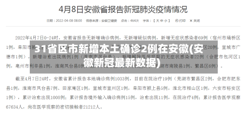 31省区市新增本土确诊2例在安徽(安徽新冠最新数据)