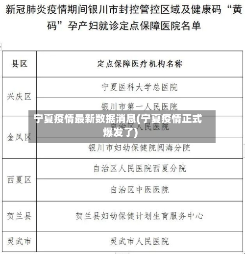 宁夏疫情最新数据消息(宁夏疫情正式爆发了)-第3张图片
