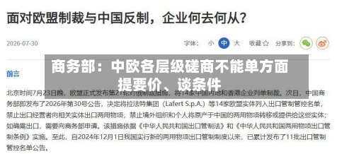 商务部：中欧各层级磋商不能单方面提要价、谈条件-第2张图片