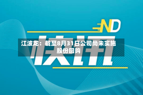 江波龙：截至8月31日公司尚未实施股份回购