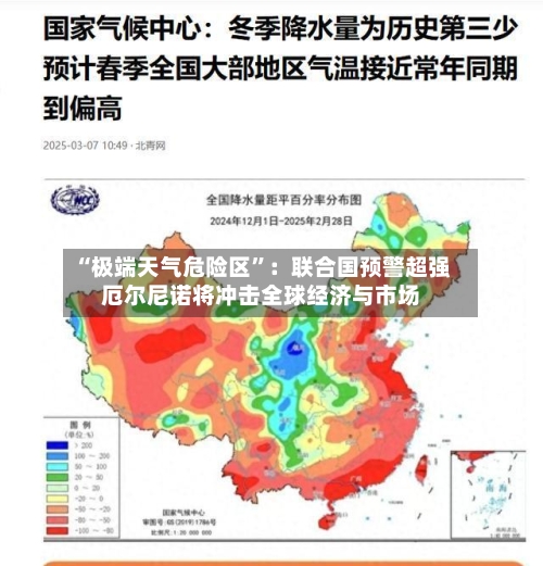 “极端天气危险区”：联合国预警超强厄尔尼诺将冲击全球经济与市场