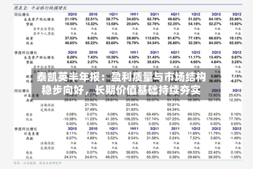 泰凯英半年报：盈利质量与市场结构稳步向好	，长期价值基础持续夯实-第2张图片